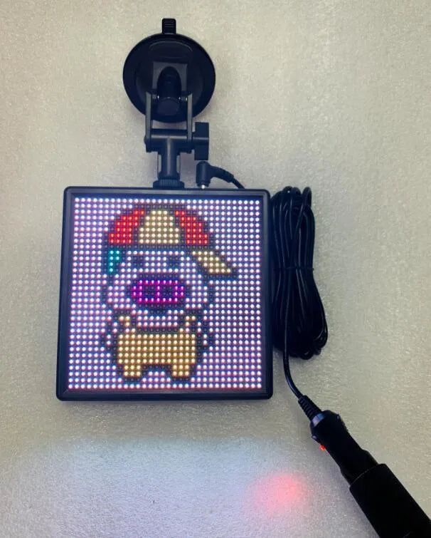 32x32 pixel LED car display screen with aluminium frame and Bluetooth wireless control