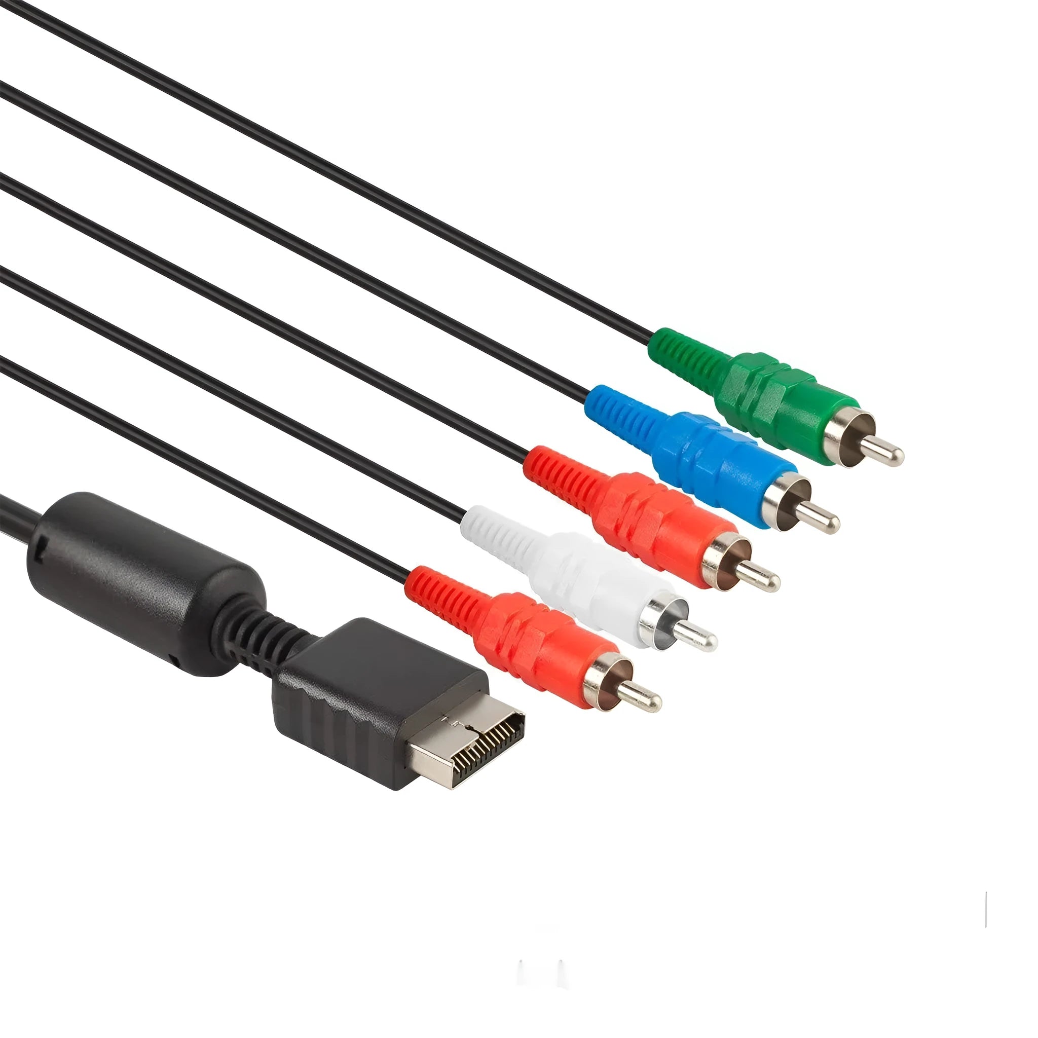 Black 1.8m component AV cable for PS2 PS3 with nickel-plated red green blue and audio connectors