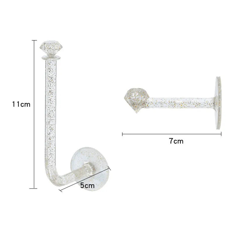 White plastic diamond crystal storage hook wall rack small and large sizes
