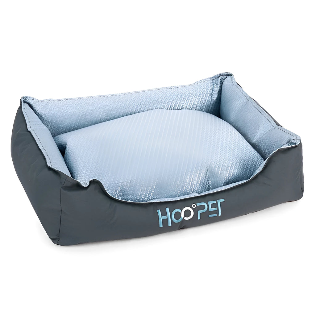 Soft summer dog bed with removable cover shown in small, medium, and large sizes as a pet house nest