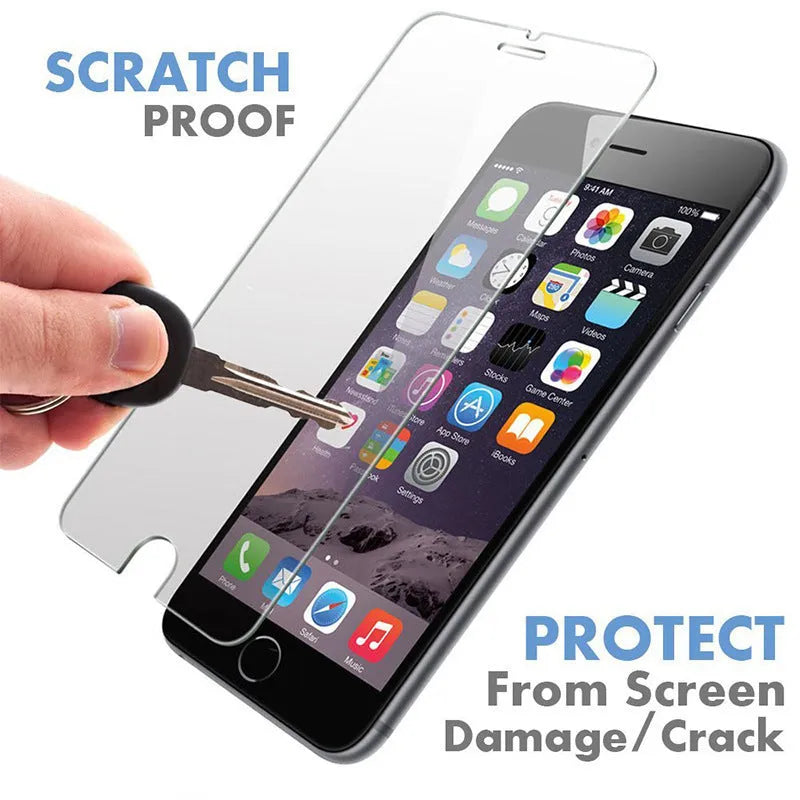 Tempered glass screen protector for iPhone with transparent anti-fingerprint coating