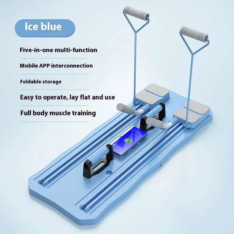 Blue and pink multi-functional fitness board abdominal wheel for home exercise