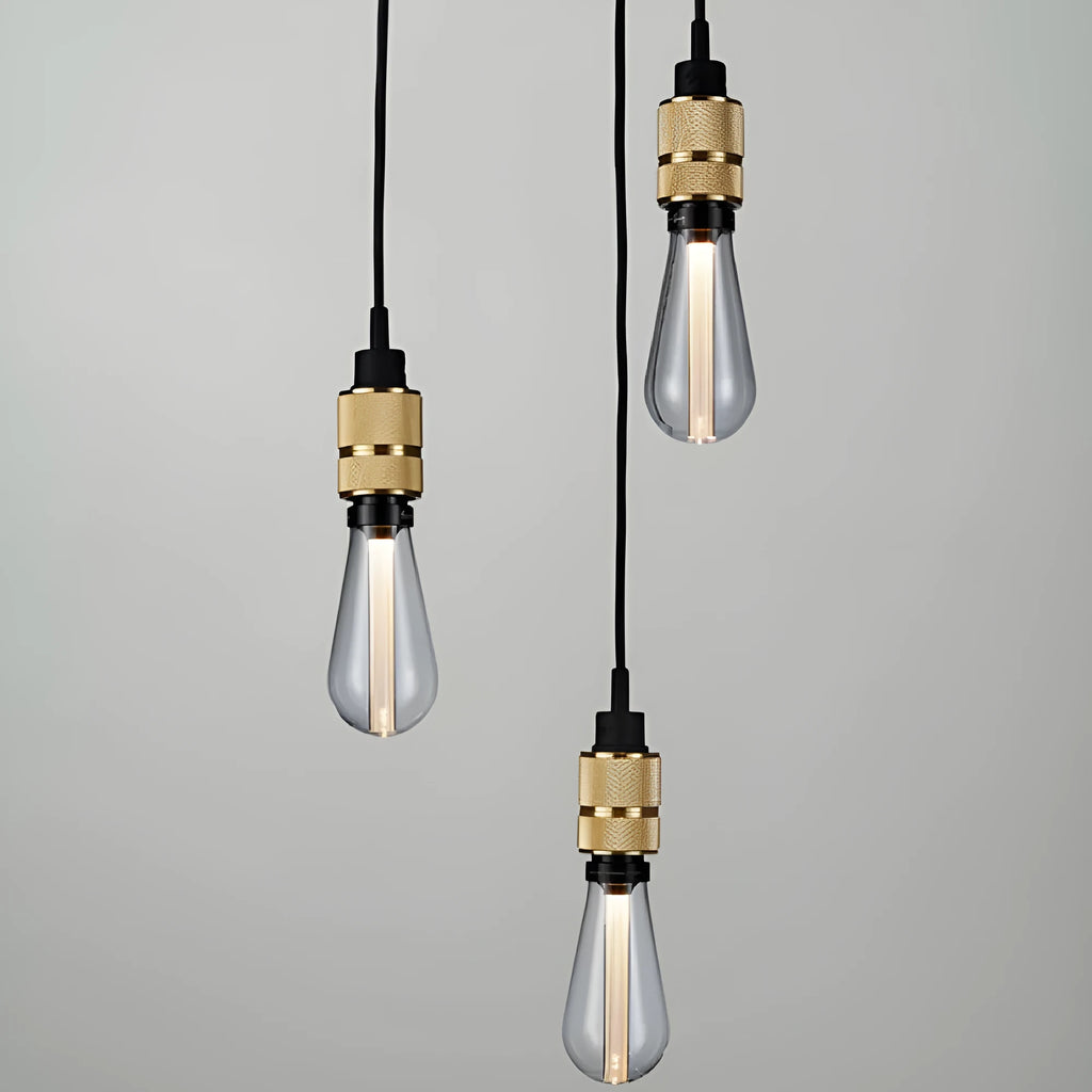 DIY retro chandelier assembly components showing braided cord and electroplated lamp holder in chrome finish