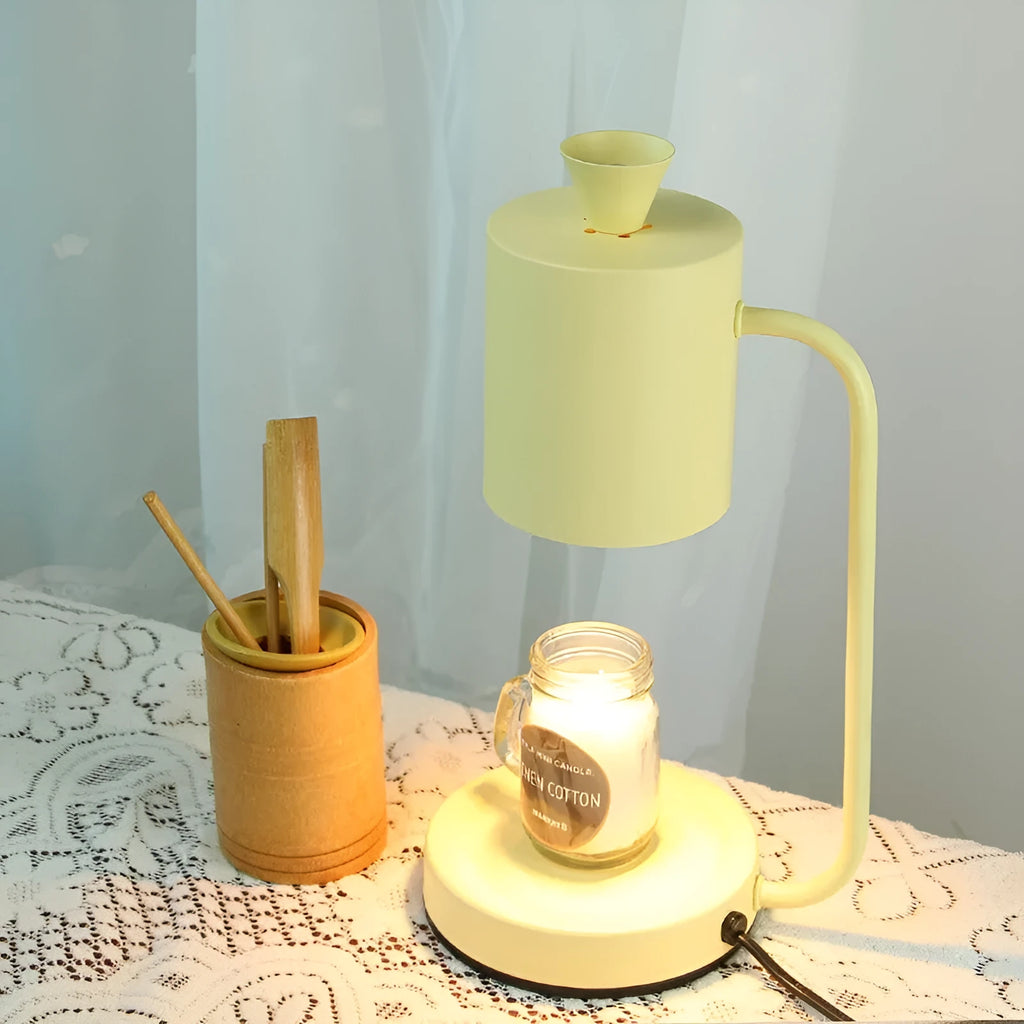 European-style metal aromatherapy lamp with dimmer switch and white finish