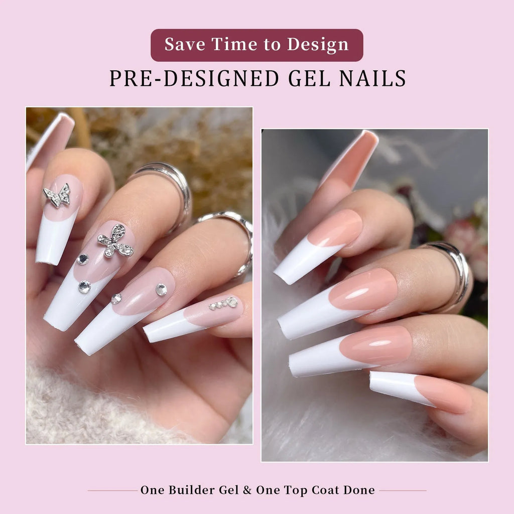 Box of 288 French wear style nail stickers with seamless removable adhesive designs