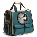 Pet bag backpack in green Oxford material for dogs and cats, 40x28x36cm, with breathable design
