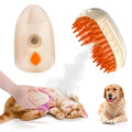Yellow 4-in-1 cat steam brush with silicone teeth, steam spray function, and UV ringworm detector lamp