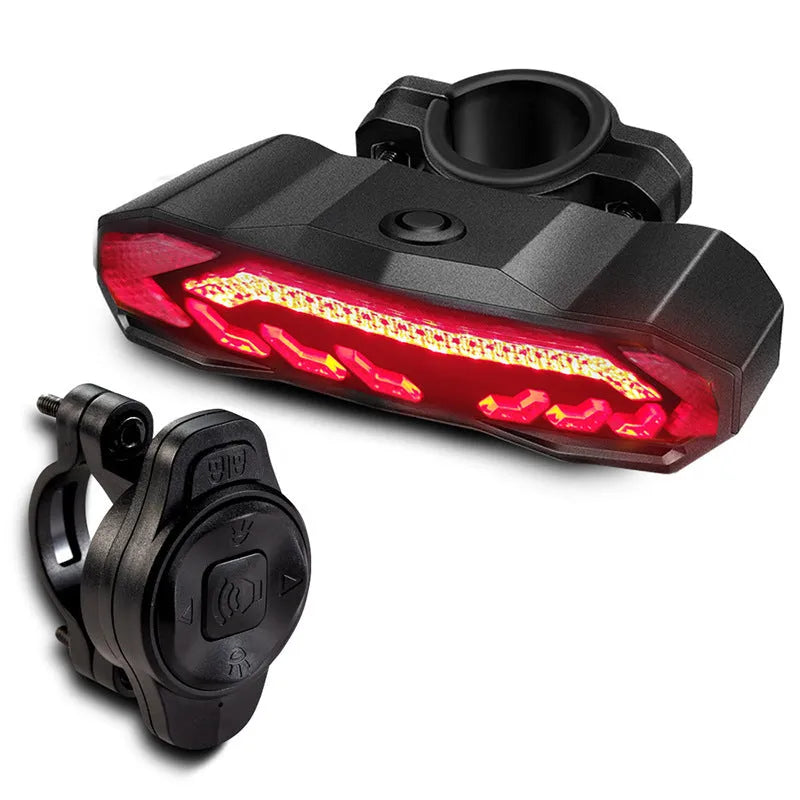 Bike smart brake taillight with USB charging, alarm and LED, waterproof PC, 125 x 49 x 29mm