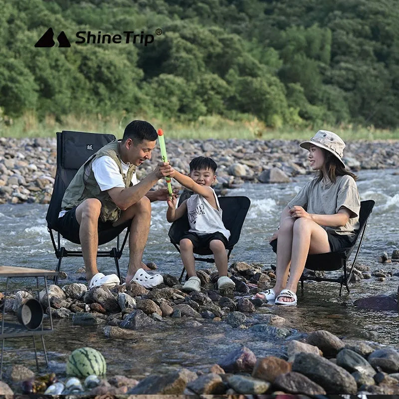 Aluminium alloy folding moon chair with Oxford cloth seat in army green colour