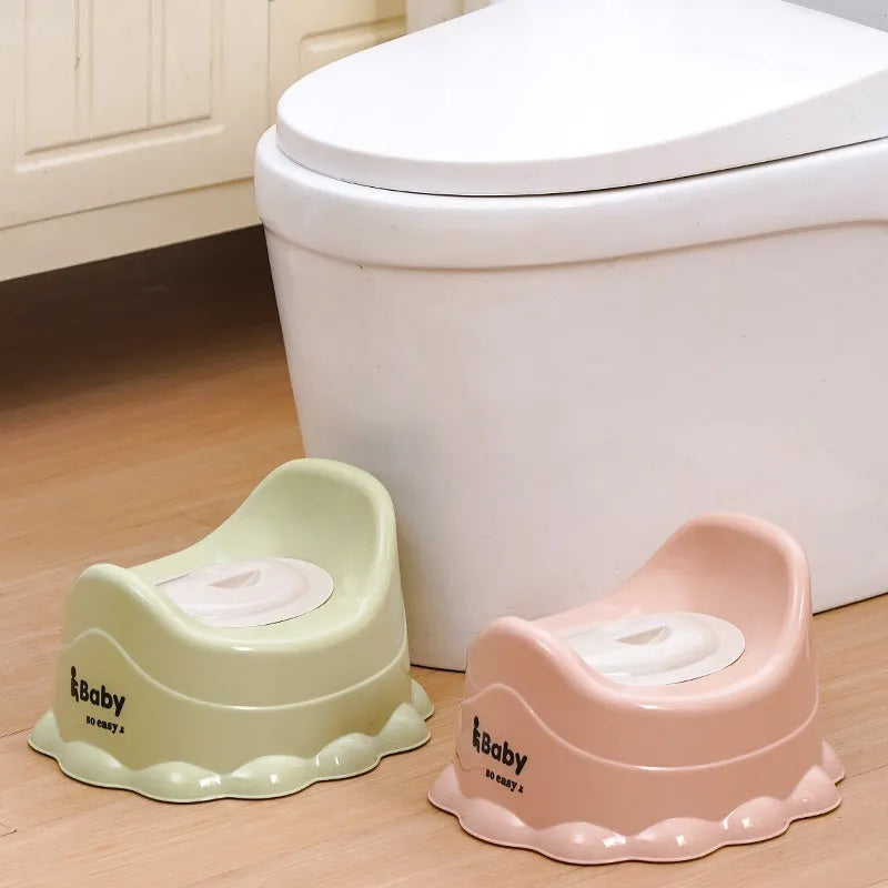 Children's small portable thickened PP potty chair in blue, green, or pink, with or without cover