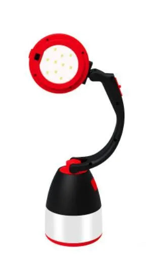 Black green 3-in-1 multifunctional LED table lamp and foldable camping flashlight.