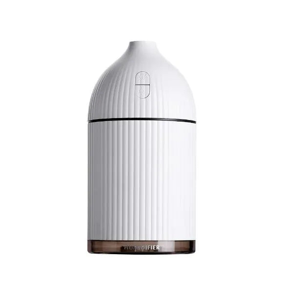 White USB-powered aromatherapy diffuser humidifier with coloured LED light and 300ml tank.