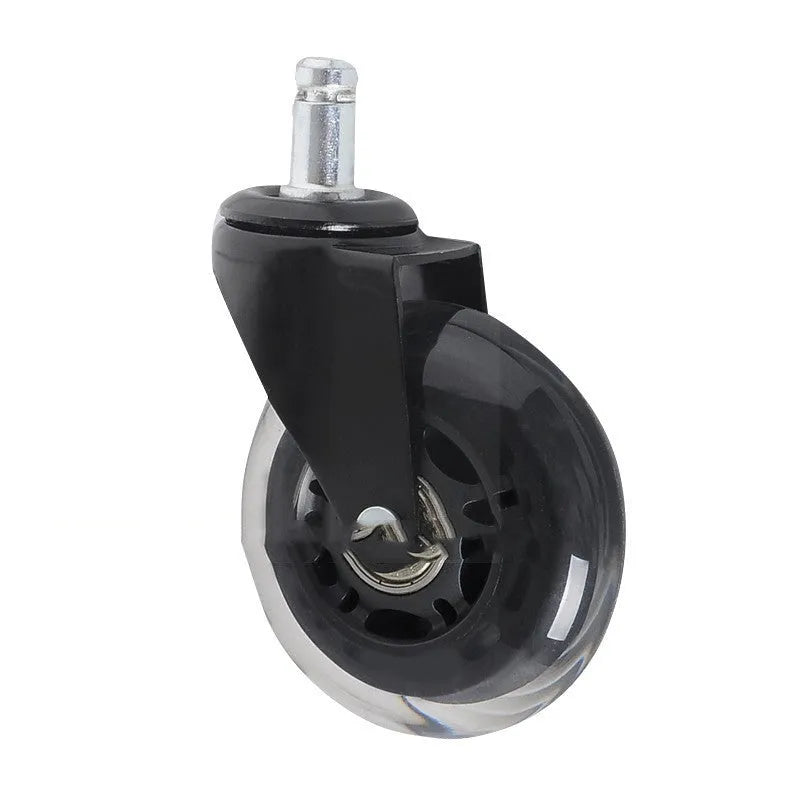 Benyu 2.5 inch black transparent furniture caster wheel with rubber tyre and metal stem