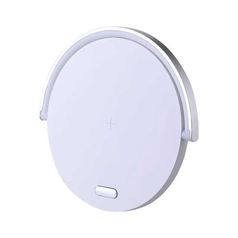10W wireless charger block holder with foldable phone stand and LED lamp in Dark Green colour