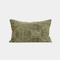 Ethnic style green natural pillowcase with feather core on sofa