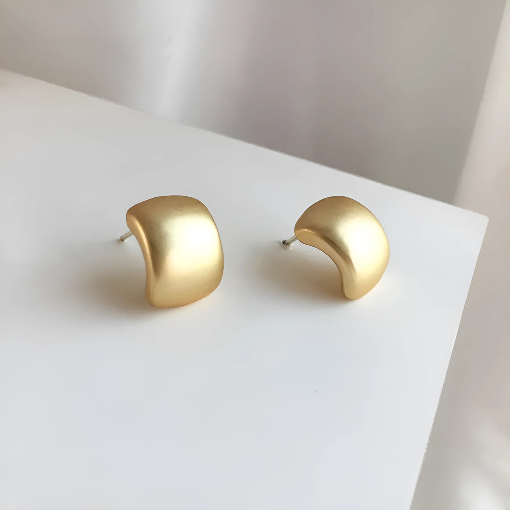 Gold metal Korean style women's earrings with plated finish for gifts and events