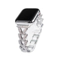 V-shaped metal diamond-embedded strap for Apple Watch in Silver, Starlight, Rose Gold, Gold