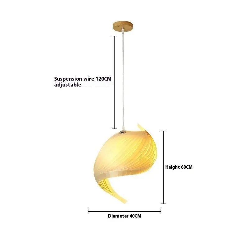 Single head wood woven pendant lamp 40x60cm for living room or restaurant ceiling