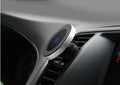 Car magnetic wireless charger Model W5 with clamping mechanism and USB interface for dashboard mounting