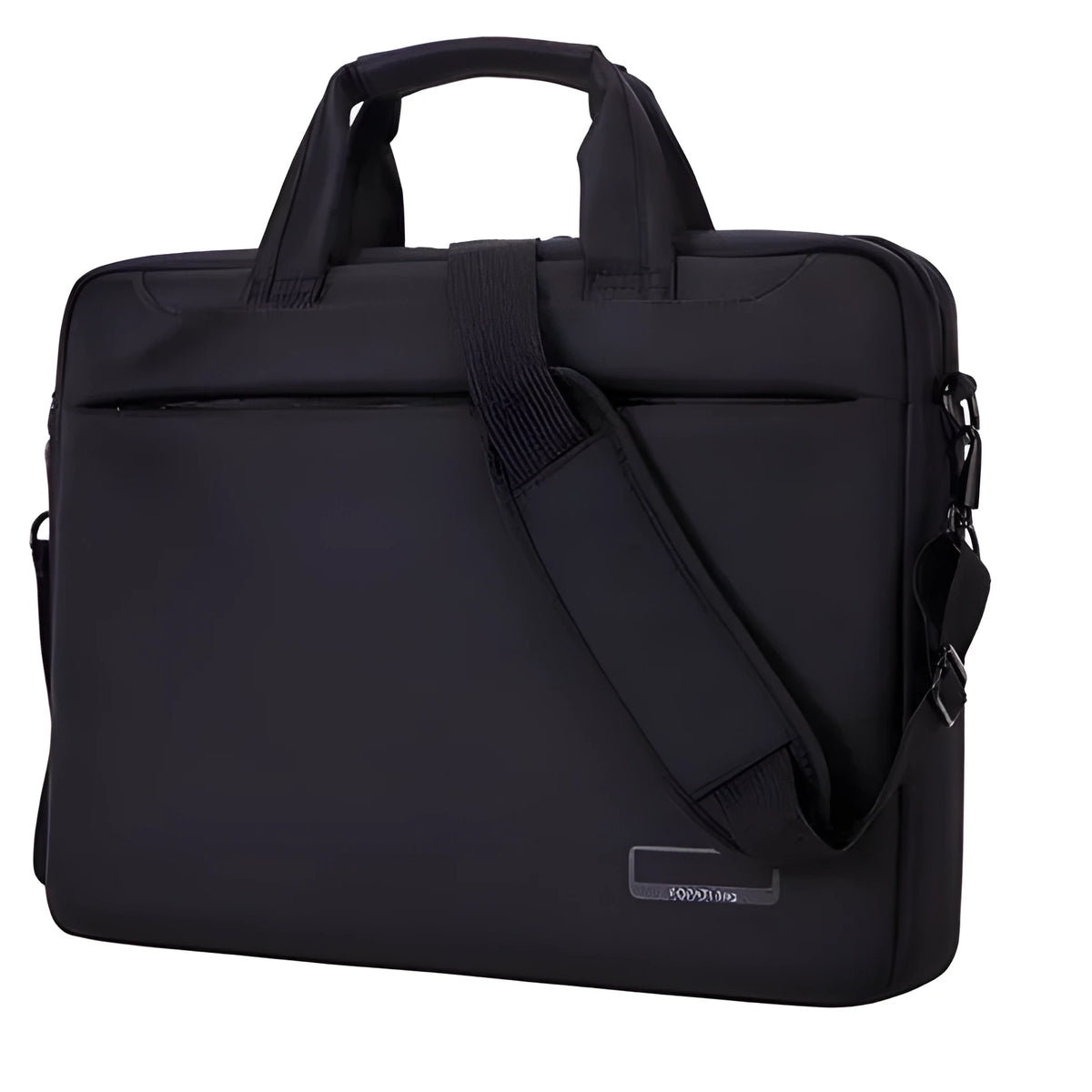 Dixie one shoulder laptop bag in Oxford cloth with zipper, black, multiple internal pockets