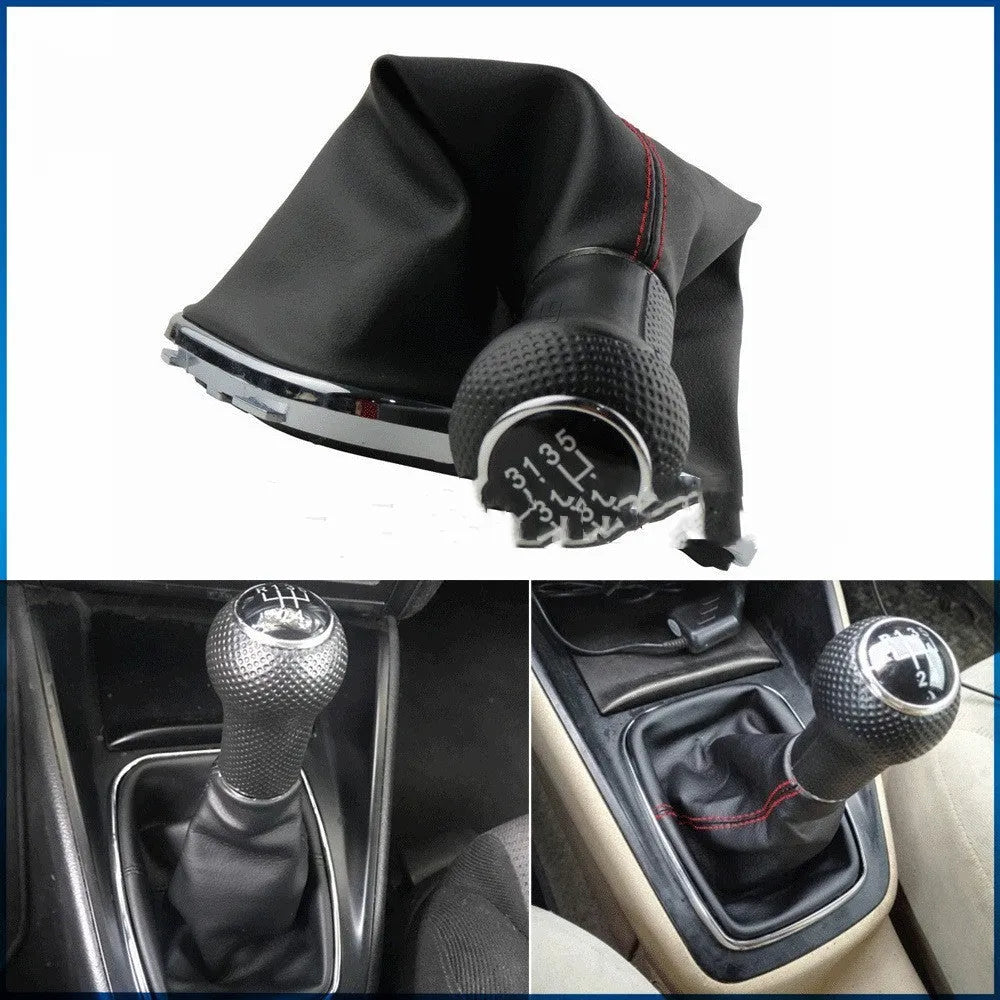 Silver and black ABS plastic 6-speed manual gear shift knob for Volkswagen Mk4.