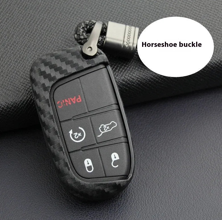 Silicone protective case for Dodge Chrysler Fiat car remote key with keychain loop