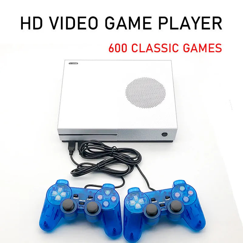 White Arcade Xgame wired game console with HDMI interface, ABS body, and two joystick controllers
