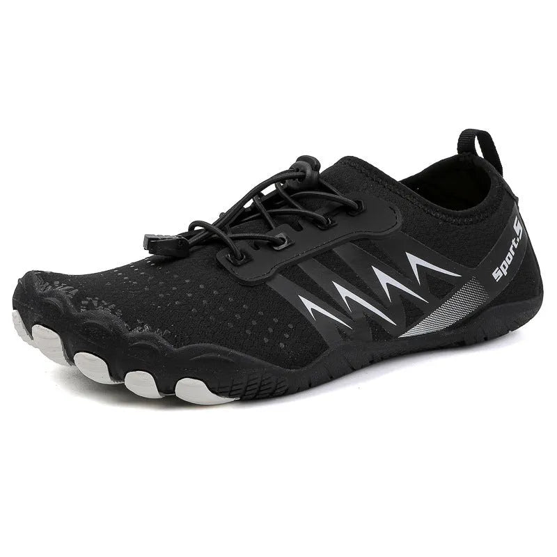 Men's quick-drying river tracing shoes in apricot colour with mesh upper and rubber sole