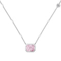 Women's 925 silver delicate heart zircon necklace with electroplated finish on display