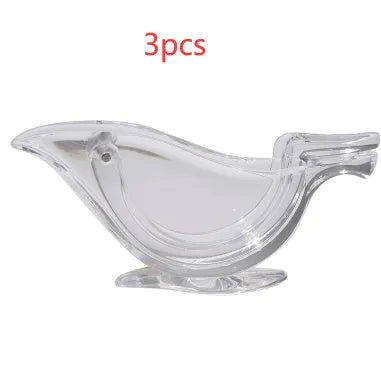 Transparent acrylic bird-shaped manual lemon juicer for fresh citrus extraction