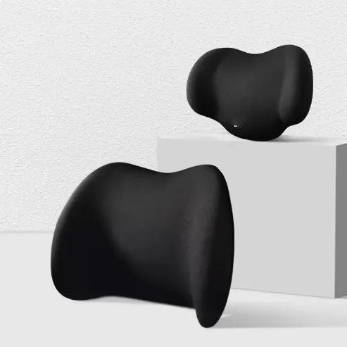 Memory cotton car headrest and back cushion set in choice of colours for driving comfort