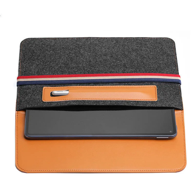 Huawei non-woven fabric tablet case with zipper pocket for men, conventional size