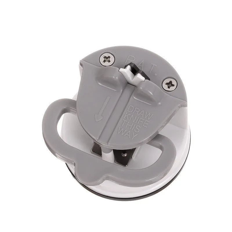 Fixed angle whetstone knife sharpener with tungsten steel blades in mustard green or white, ABS and PVC kitchen gadget for straight knives