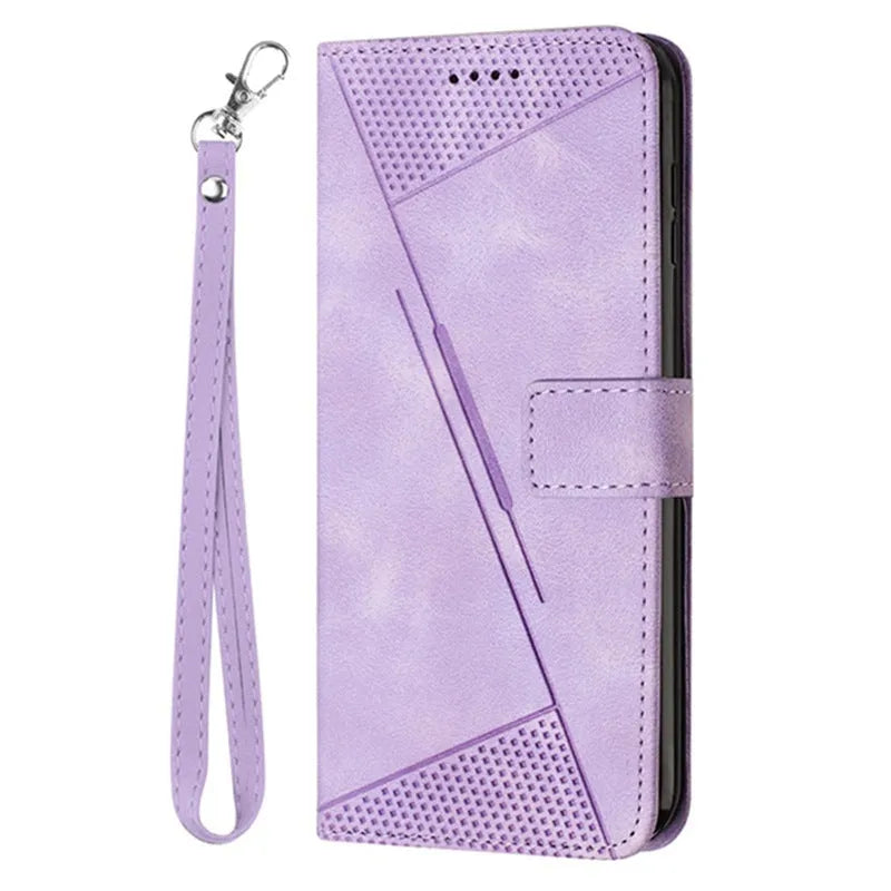 Phone case for Realme 11 5G with card holder crossbody strap in purple