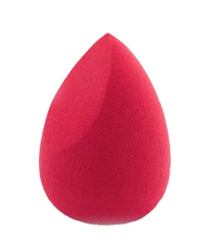Set of 10 nude, pink and rose red hydrophilic non-latex makeup sponges in bevel drop and peach heart shapes.