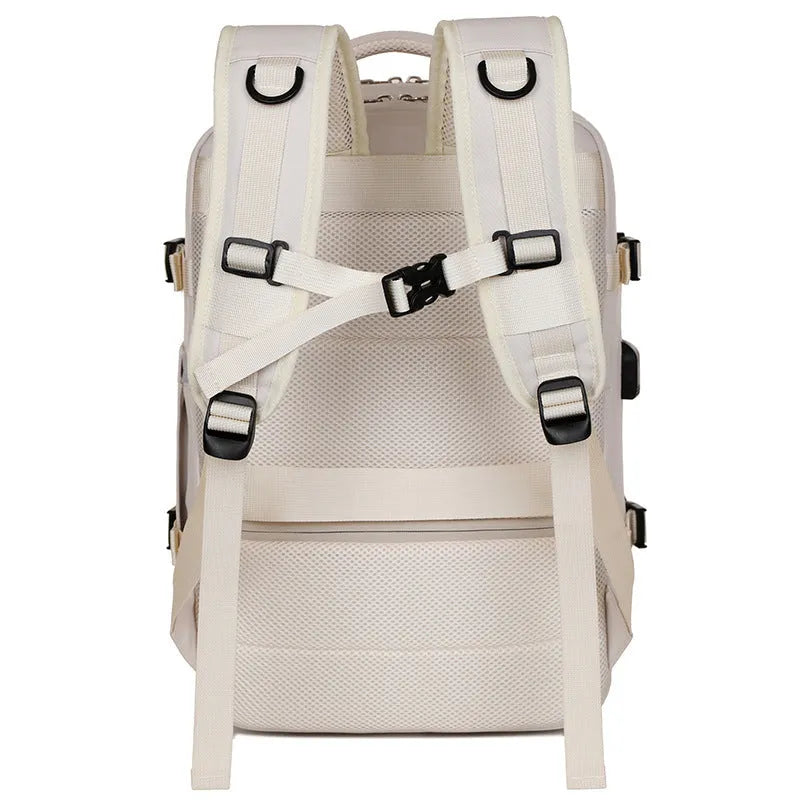 Dry wet separation Oxford cloth backpack in solid colours with air pillow belt for travel and business trips