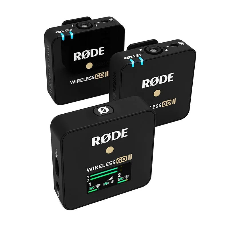 Wireless microphone 2nd generation with collar clip, 1 drag 2, for SLR camera and phone, 200m range, USB Type-C.