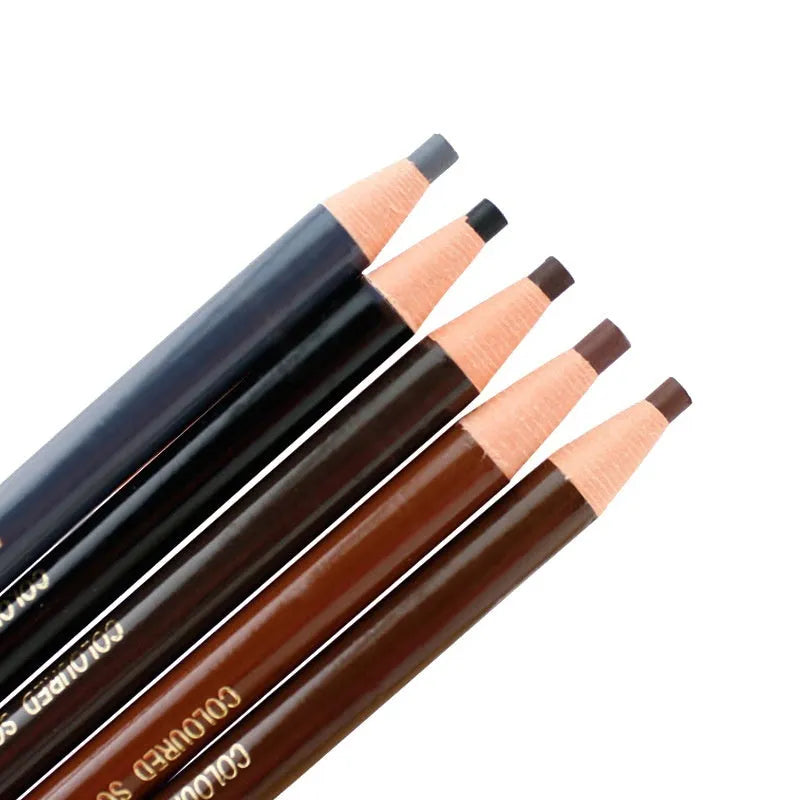 Brown microblading eyebrow pen 2.8G with soft coloured paper roll, crayon core, and protective cap