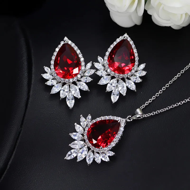 AAA jewelry chain set in blue colour for bridal banquet and dinner wear