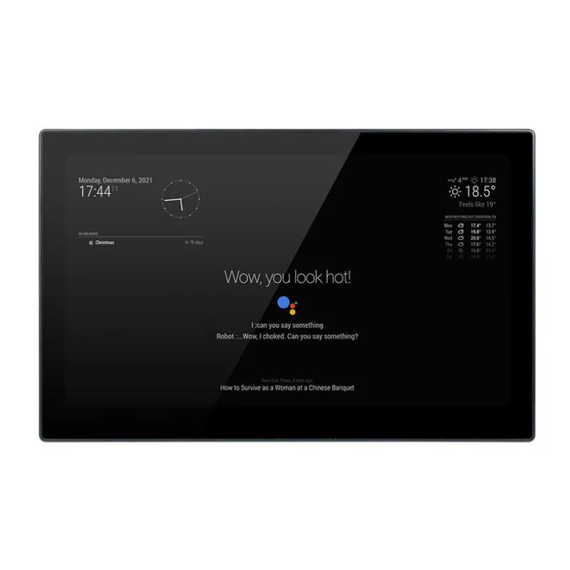 13.3-inch integrated computer voice assistant touch display screen with ABS housing.