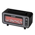 Black ultrasonic flame humidifier 200ml with 3D fireplace effect and 7-colour LED light, 210*80*118mm