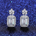 Fashion casual rectangular women's earrings in 925 silver with electroplating finish