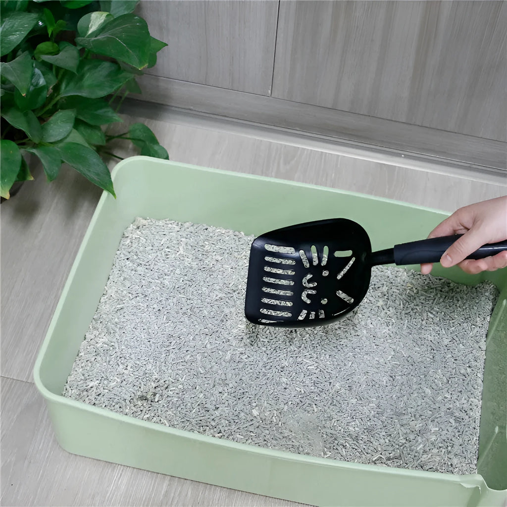 Pet large alloy cat litter scoop with plastic handle for cleaning cat litter tray
