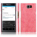 BlackBerry leather and polycarbonate phone back cover case with oil-edge finish