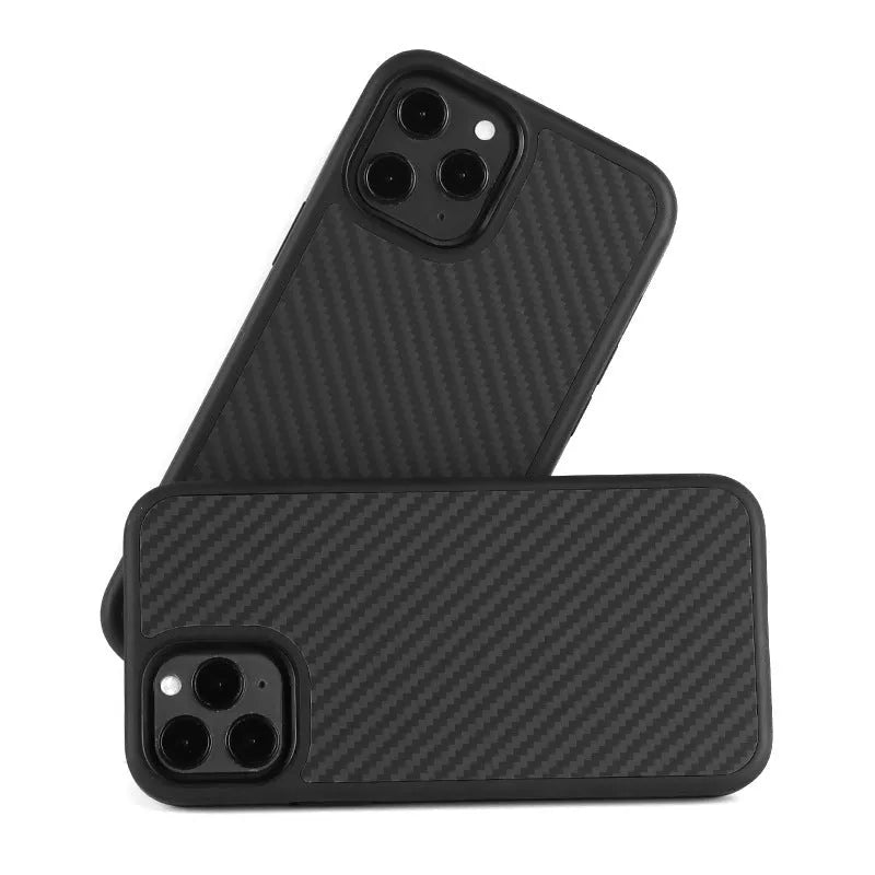 Black wooden phone case for iPhone with TPU and Kevlar construction