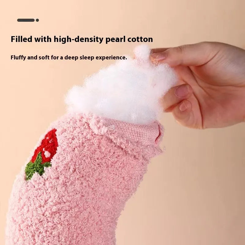 Anti-scratching cervical pillow cat toy in cloth with four colour options: white, pink, khaki, sapphire blue