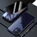 Magnetic privacy glass iPhone case showing anti-peeping screen technology