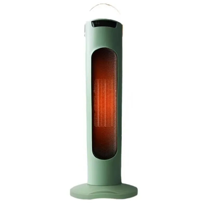 Vertical white PTC fan heater with remote control, 2000W, digital display on front panel