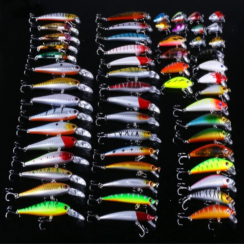 HENG JIA 56-piece fishing lure bait kit with road sub baits and false baits