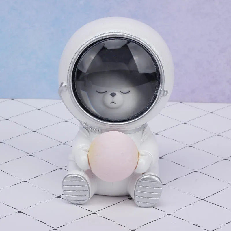 Starry sky animal atmosphere night light with resin animal sculpture and LED illumination